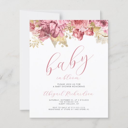 Budget Baby in Bloom Roze Meisjes Bloemen Baby sho (Voorkant)