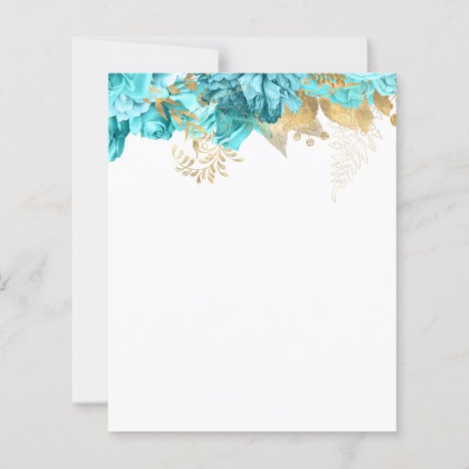 Budget Baby in Bloom Turquoise Bloemen Baby shower (Achterkant)