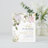 BUDGET Baby in Bloom Wilbloemen Shower Invitation (Staand voorkant)