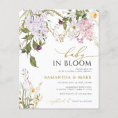 BUDGET Baby in Bloom Wilbloemen Shower Invitation (Voorkant)