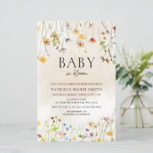 Budget Baby in Bloom Wildflower Baby shower Uitnod (Staand voorkant)