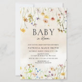 Budget Baby in Bloom Wildflower Baby shower Uitnod (Voorkant)