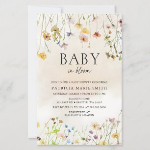 Budget Baby in Bloom Wildflower Baby shower Uitnod