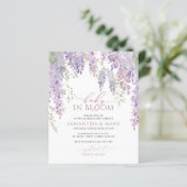 Budget Baby in Bloom Wisteria Douche Uitnodiging (Staand voorkant)