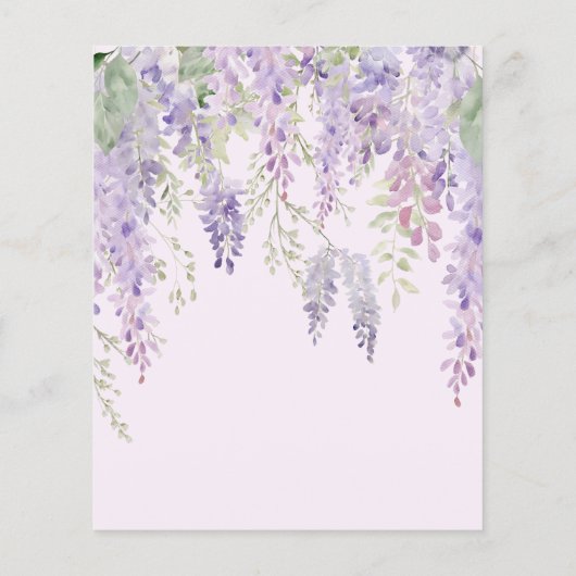 Budget Baby in Bloom Wisteria Douche Uitnodiging (Achterkant)