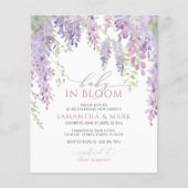 Budget Baby in Bloom Wisteria Douche Uitnodiging (Voorkant)