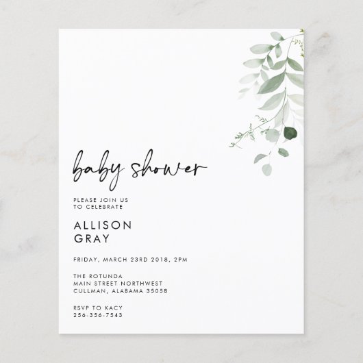 BUDGET Baby Invitation brochure (Voorkant)