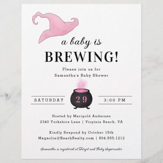 Budget Baby is Brewing Bruiloft Uitnodiging Flyer (Voorkant)