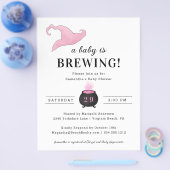Budget Baby is Brewing Bruiloft Uitnodiging Flyer (Enkel)