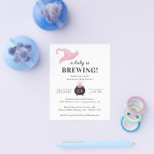 Budget Baby is Brewing Bruiloftsuitnodiging Flyer (Enkel)