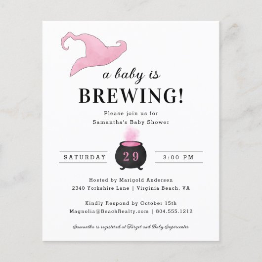 Budget Baby is Brewing Bruiloftsuitnodiging Flyer (Voorkant)