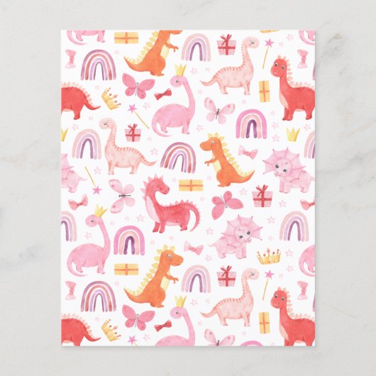 BUDGET Baby Meisje Roze Dino Dinosaur Kinderen Ver (Achterkant)