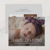 Budget baby name 3 Foto geboorteaankondiging (Voorkant / Achterkant)