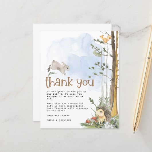 Budget Baby Q Backyard Baby shower Dank u (Voorkant / Achterkant in situ)