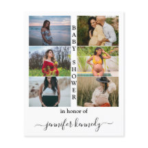 Budget Baby shower 6 Foto Collage Typografie Cute