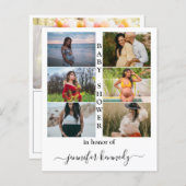 Budget Baby shower 6 Foto Collage Typografie Cute (Voorkant / Achterkant)