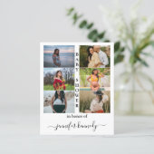 Budget Baby shower 6 Foto Collage Typografie Cute (Staand voorkant)