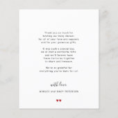 Budget baby shower bedankt fotokaart (Achterkant)