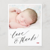 Budget baby shower bedankt fotokaart (Voorkant)