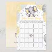 Budget Baby shower Bingo Yellow Elephant Game (Voorkant / Achterkant)