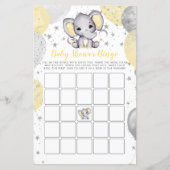 Budget Baby shower Bingo Yellow Elephant Game (Voorkant)