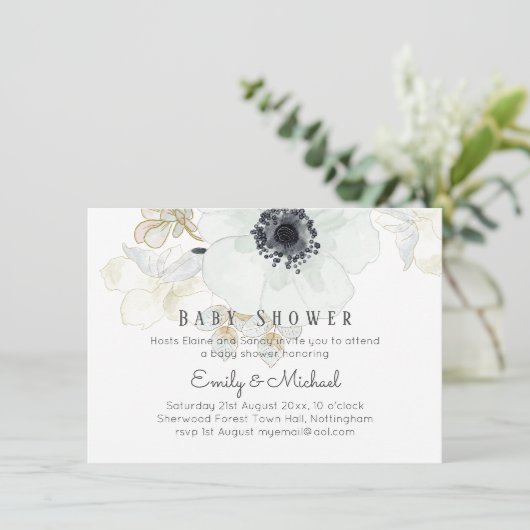 BUDGET Baby Shower Blauwe Anemoon (Staand voorkant)