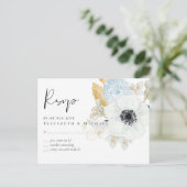 BUDGET Baby Shower Blauwe Anemoon Briefkaart (Staand voorkant)