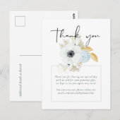 BUDGET Baby Shower Blauwe Anemoon Briefkaart (Voorkant / Achterkant)