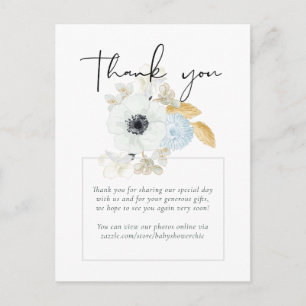 BUDGET Baby Shower Blauwe Anemoon Briefkaart