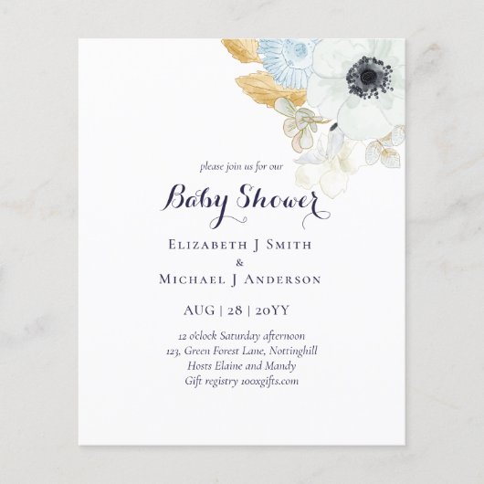 BUDGET Baby shower Blue Anemone (Voorkant)