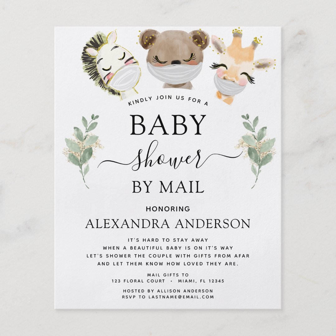 Budget Baby Shower By Mail Woodland Invitation Flyer Zazzle.nl