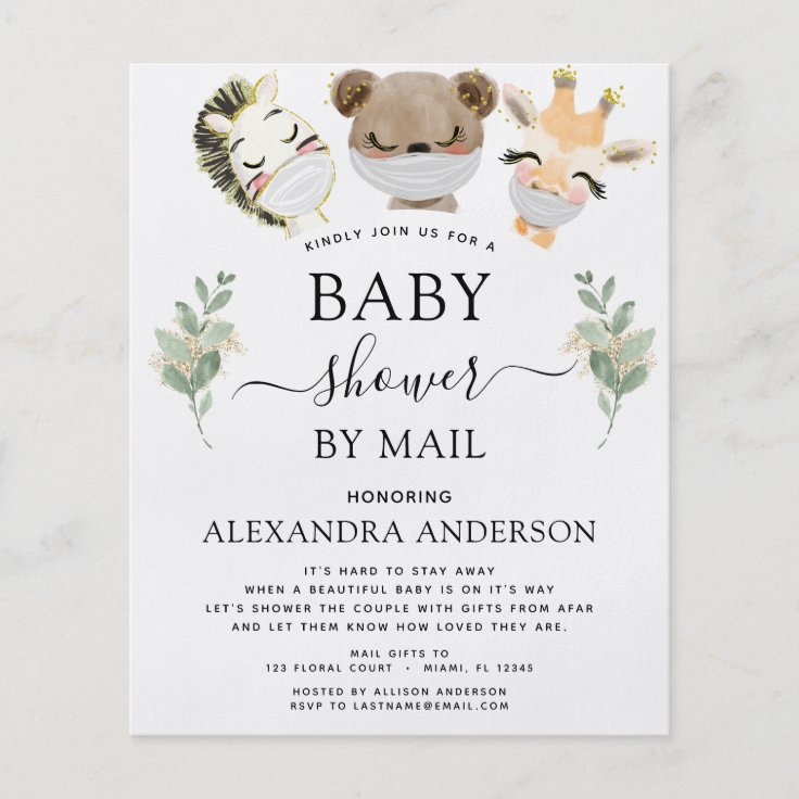 Budget Baby Shower By Mail Woodland Invitation Flyer Zazzle.nl
