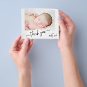 Budget baby shower elegant foto bedankt kaart (Hand)