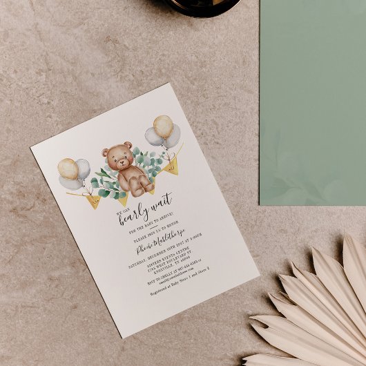 Budget Baby shower Eucalyptus Beer Uitnodiging