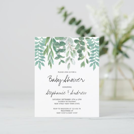 Budget Baby shower Eucalyptus Greenery (Staand voorkant)