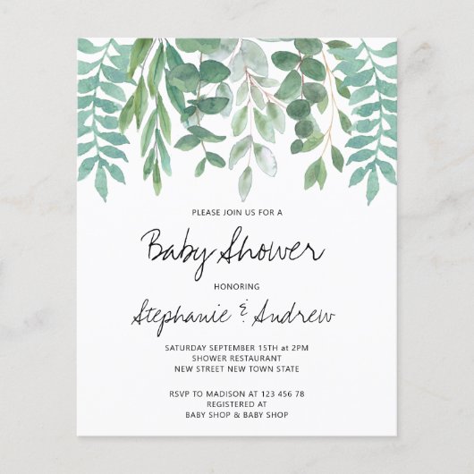 Budget Baby shower Eucalyptus Greenery (Voorkant)