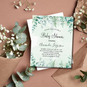 Budget Baby shower Eucalyptus woodland-uitnodiging