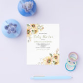 Budget Baby shower Floral Botanical Invitation Flyer (Enkel)