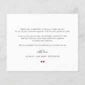 Budget baby shower foto eenvoudig bedankt (Achterkant)