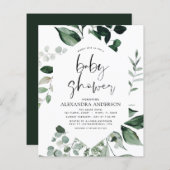 Budget Baby shower Greenery Botanical (Voorkant / Achterkant)