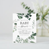 Budget Baby shower Greenery Botanical Invitation (Staand voorkant)