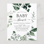 Budget Baby shower Greenery Botanical Invitation Flyer (Voorkant)