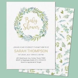 Budget Baby Shower Greenery Eucalyptus Kaart