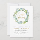 Budget Baby Shower Greenery Eucalyptus Kaart (Voorkant)
