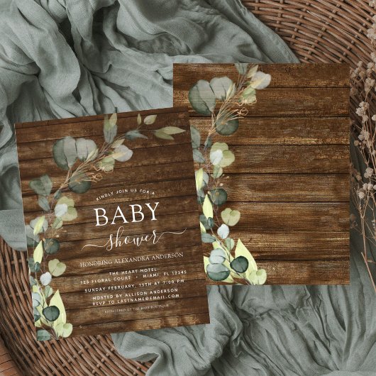 Budget Baby shower Greenery Eucalyptus Rustic