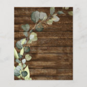 Budget Baby shower Greenery Eucalyptus Rustic Flyer (Achterkant)