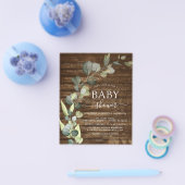 Budget Baby shower Greenery Eucalyptus Rustic Flyer (Enkel)