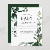 Budget Baby Shower Groene Botanische Elementen (Voorkant / Achterkant)