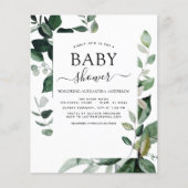 Budget Baby Shower Groene Botanische Elementen (Voorkant)