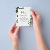 Budget Baby Shower Groene Botanische Elementen Flyer (Hand)